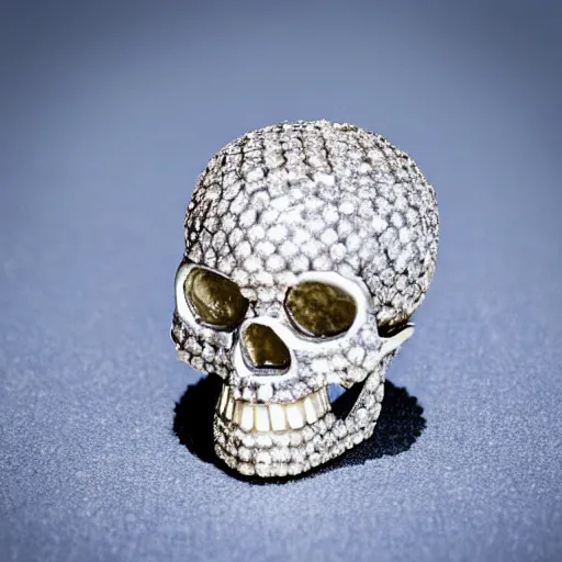 Prompt: “ skull made of diamond ”