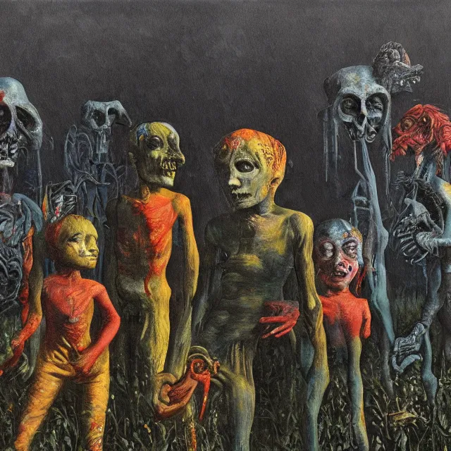 Prompt: a painting of the children of the grave by max ernst, dark fantasy art, high detail, trending on artstation