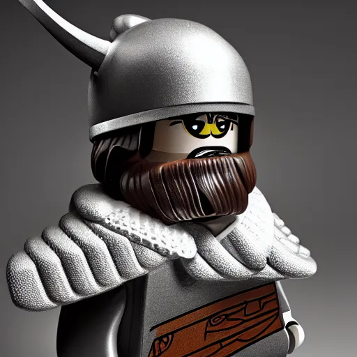 Prompt: studio portrait of a Lego man as a Viking, Photorealistic, detailed, studio lighting, 4K