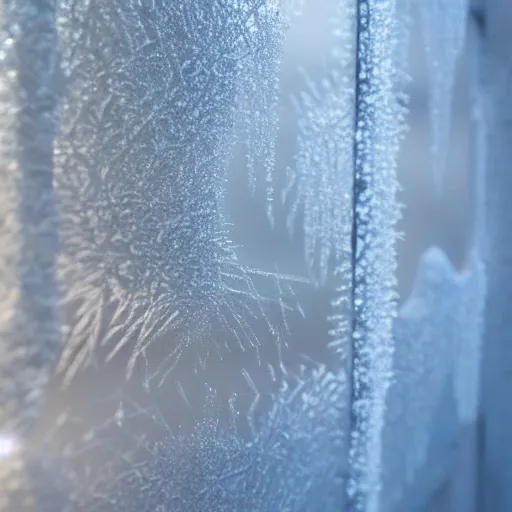 Image similar to a beautiful closeup photo of a frost patterns on a window as a painting of a sheep, hyper realistic, hyper detailed, octane render, raytracing, frost on a window