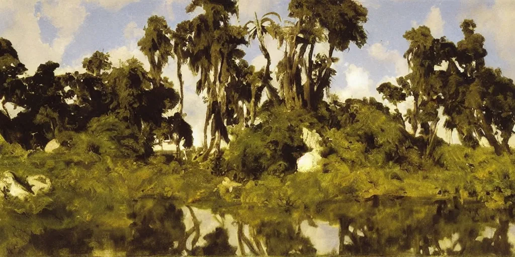 Image similar to artwork by eugene von guerard, john singer sargent