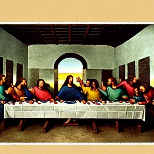 Image similar to the squad at the last supper,