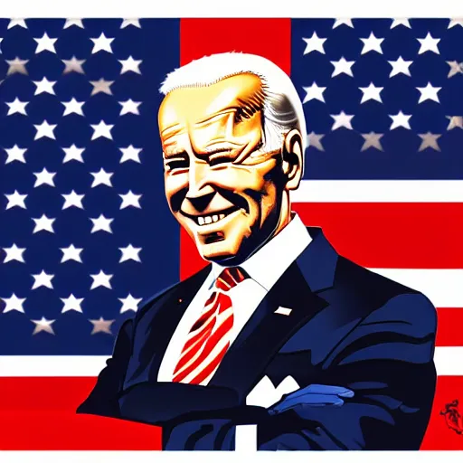 Prompt: Inspiring Portrait of Joe Biden as Guerrilla Heroica Revolution Digital Art