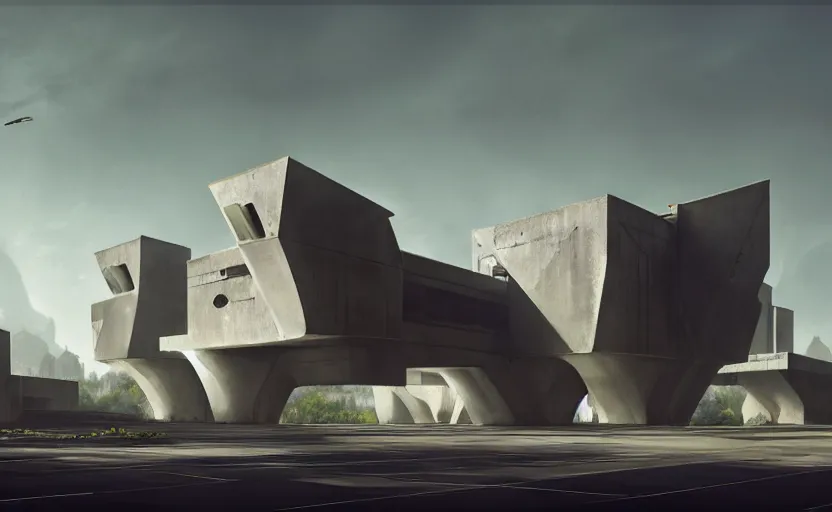 Prompt: exterior shot of utopian english brutalist persian stronghold architecture with cinematic lighting by zaha hadid peter zumthor and renzo piano and, darek zabrocki and greg ruthkowski, simon stalenhag, cinematic, holy place, paradise, scifi, futurism, atmospheric, concept art, artstation, trending on artstation