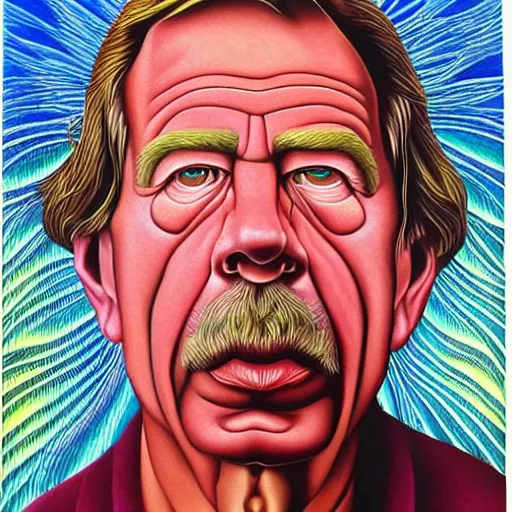 Prompt: portrait of vaclav havel by alex grey