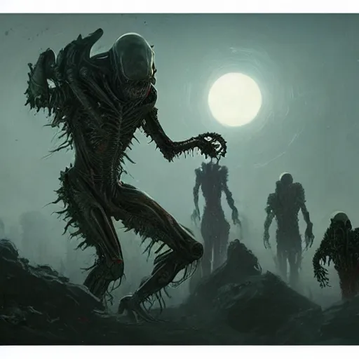 Image similar to alien zombies geog darrow greg rutkowski