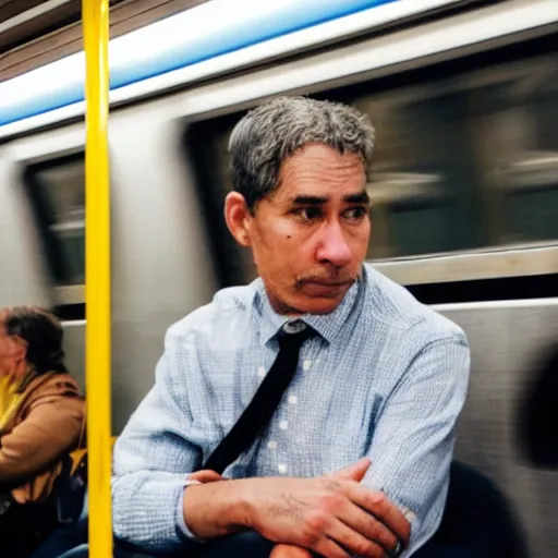 Image similar to People of New York: Man on the Subway.