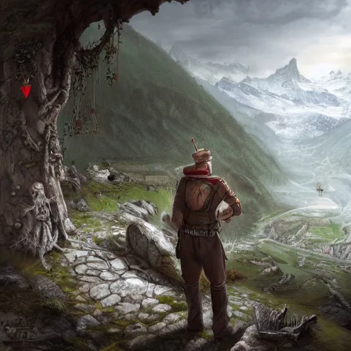 Image similar to Man in Switzerland, high resolution fantasy concept art, realistic, intricate details, soft lighting