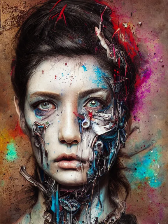 Prompt: art portrait of a photographer , decaying ,8k,by tristan eaton,Stanley Artgermm,Tom Bagshaw,Greg Rutkowski,Carne Griffiths, Ayami Kojima, Beksinski, Giger,trending on DeviantArt,face enhance,hyper detailed,minimalist,cybernetic, android, blade runner,full of colour,