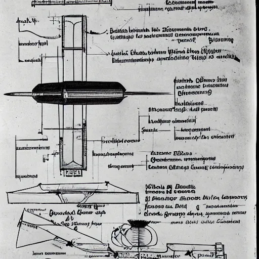 Image similar to a blueprint of a ww 2 german superweapon that can destroy the universe