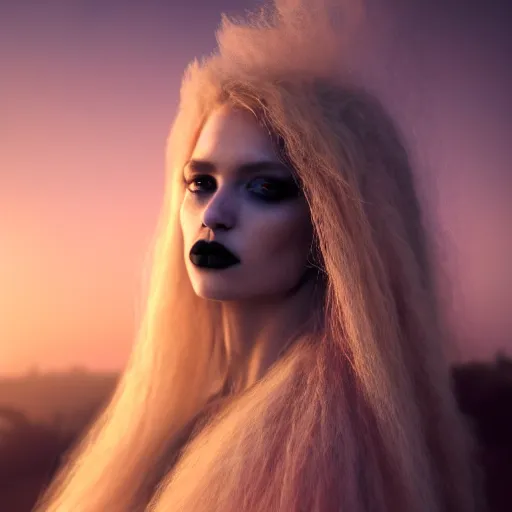 Image similar to photographic portrait of a stunningly beautiful gothic hermetic order of the golden dawn female in soft dreamy light at sunset, contemporary fashion shoot, by edward robert hughes, annie leibovitz and steve mccurry, david lazar, jimmy nelsson, breathtaking, 8 k resolution, extremely detailed, beautiful, establishing shot, artistic, hyperrealistic, beautiful face, octane render