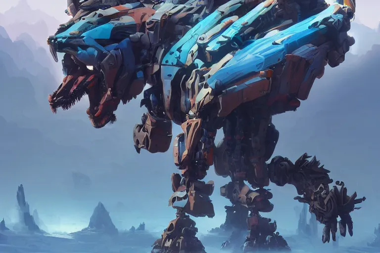 Image similar to sawtooth machine mecha animal beast robot of horizon forbidden west horizon zero dawn bioluminiscence, behance hd by jesper ejsing, by rhads, makoto shinkai and lois van baarle, ilya kuvshinov, rossdraws global illumination