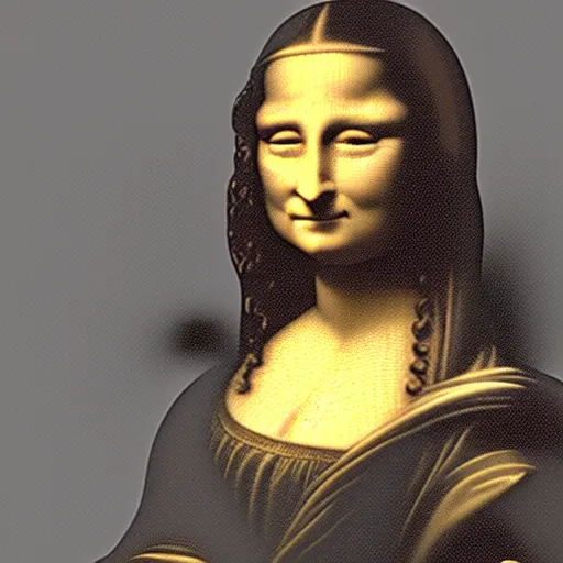 Prompt: 3 d clay model figure, mona lisa