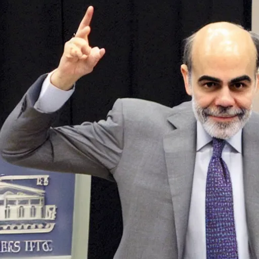 Image similar to Ben Bernanke dabbing