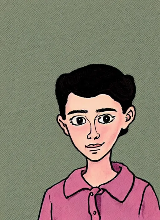 Image similar to a portrait of a pretty young lady by alison bechdel