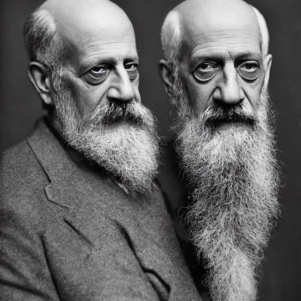 Prompt: An Alec Soth portrait photo of Sigmund Freud without a helmet