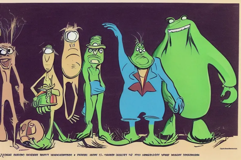 Image similar to mugwump animated series by hanna barbera, 1 9 5 0 s cartoon production art