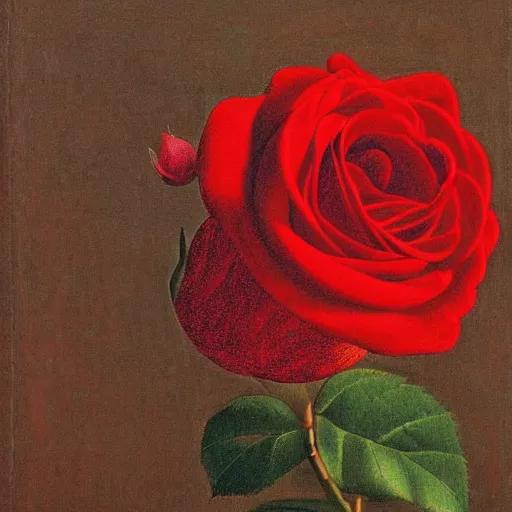 Image similar to a red rose by jean auguste dominique ingres