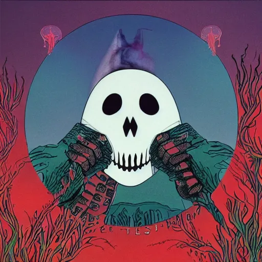 Image similar to album cover for the band ghost