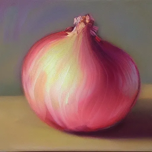 Image similar to onion crying pastel oil painting