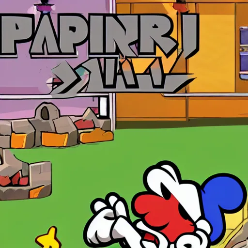 Prompt: new paper mario game concept art