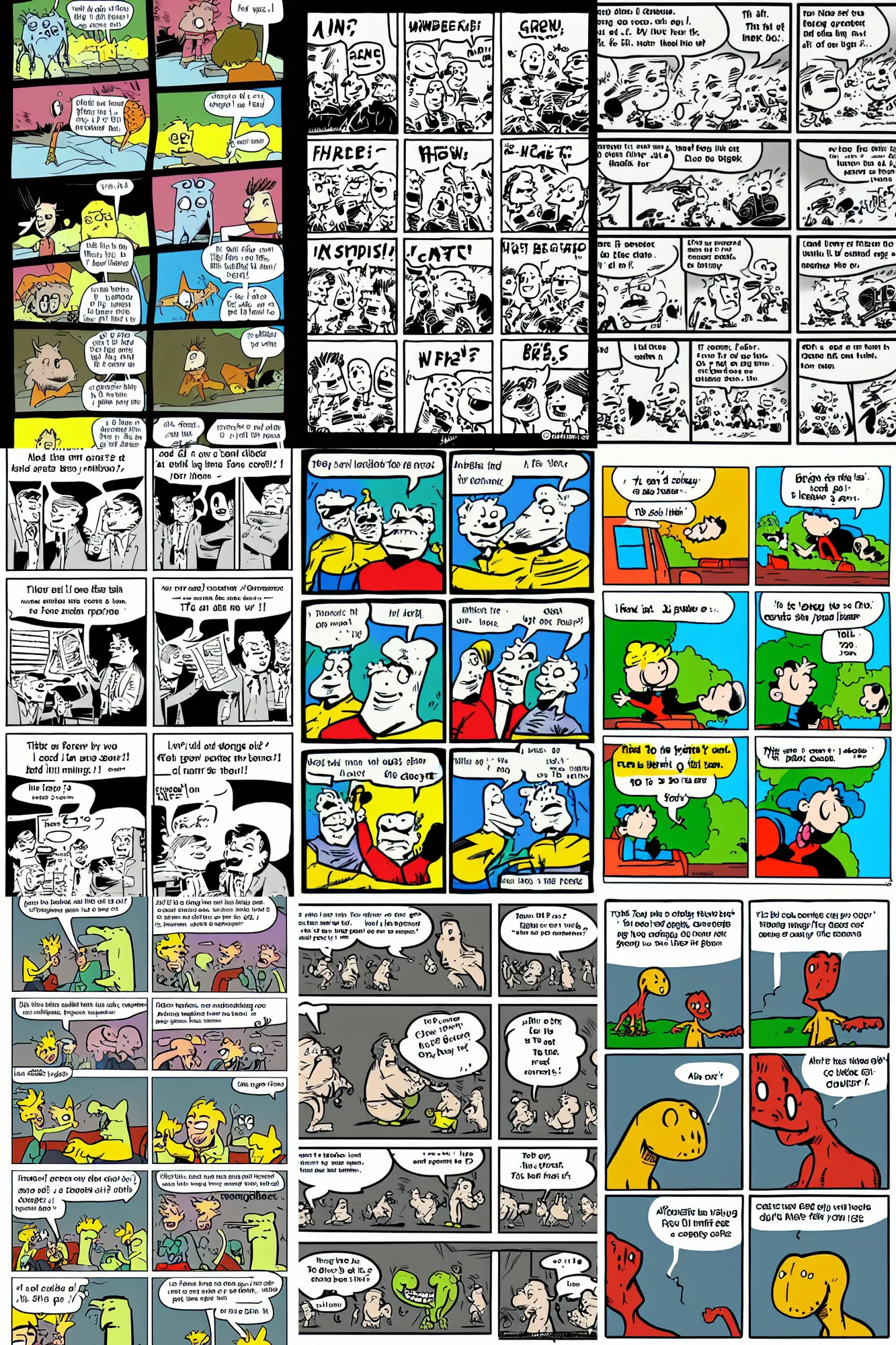 Prompt: cartoon strip by dino comics