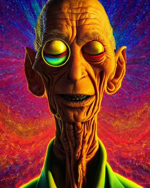 Prompt: portrait ultra dimensional mr burns entity, accidentally tripping on dmt and acid, psychedelic experience, overwhelming psychosis of self realization and burning awakening, ultra high definition, unreal engine 5, hyperrealism, masterpiece composition, by casey weldon, barclay shaw 8 k photorealistic