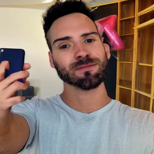 Image similar to man takes selfie of himself with an iphone 12 pro max