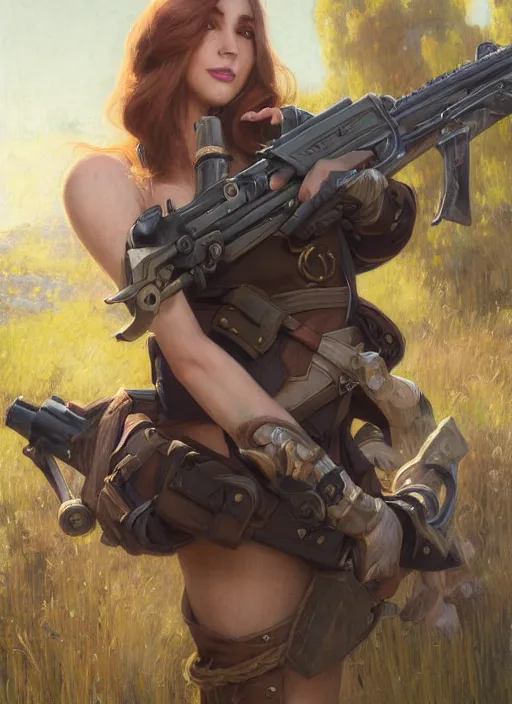 Prompt: portrait of caitlyn, from league of legends, holding a rifle, hyper detailed, clear face, cute eyes, digital painting, trending in artstation, studio quality, smooth render, fluorescent skin, unreal engine 5 rendered, octane rendered, art style by jules bastien - lepage and gaston bussiere and sleepy sheep and wlop and james christensen