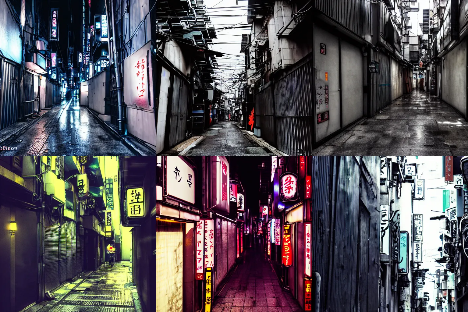 Prompt: dark, cyberpunk tokyo alley
