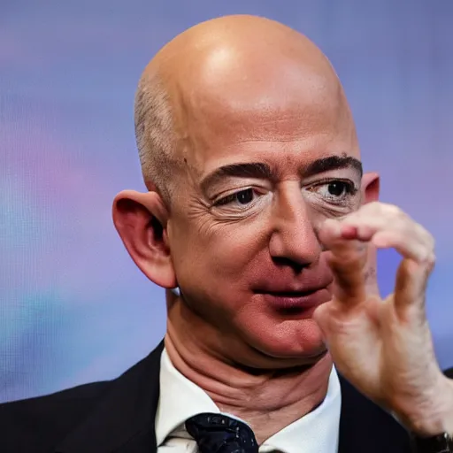 Prompt: jeff bezos being abusive towards his employees and forcing them to work without toilet breaks, sharp focus, hyper realistic, sony 5 0 mm lens