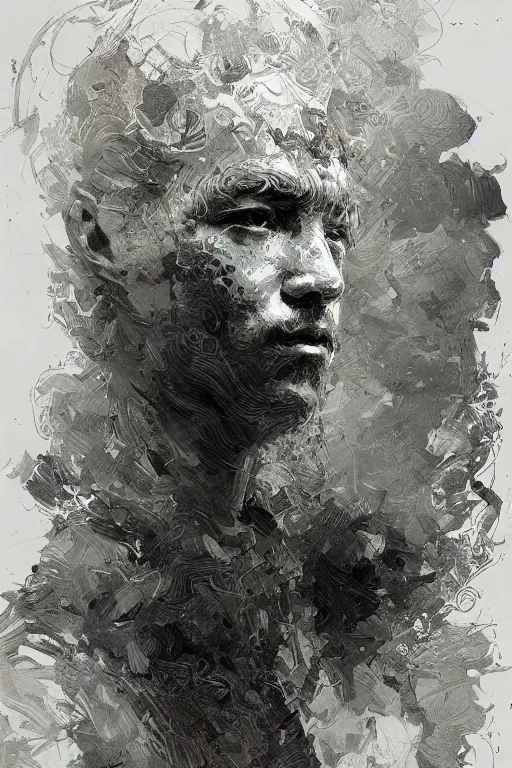 Image similar to portrait of a cosmos in human form, pen and ink, intricate line drawings, by craig mullins, ruan jia, kentaro miura, greg rutkowski