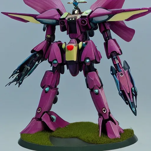 Image similar to waterlilys combat Mecha, nymphaea Gundam