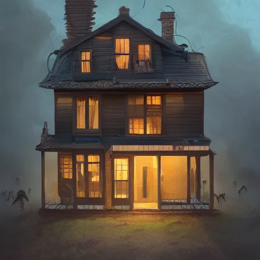 Prompt: house in the style of anonymous, award winning creature photography, extremely detailed, artstation, 8 k, sensual lighting, incredible art, wlop, artgerm