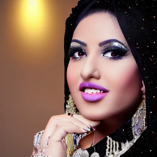 Image similar to portait of ibtissam tiskat moroccan singer, hd, centred