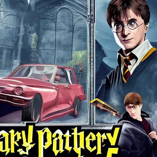 Prompt: Harry Potter as a grand theft auto 5 character, cover art