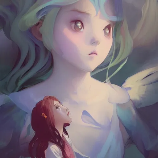 Image similar to beautiful huggy-wuggy from poppy-playtime the video game, Yuumei, Yanjun Cheng, Artgerm and Greg Rutkowski and Alphonse Mucha, studio ghibli, hiyao miyazaki, digital painting, portrait , cinematic lighting, highly detailed, concept art, Atmosphere, illustration, smooth, sharp focus, editor's pickup, trending on artstation, trending on deviantart