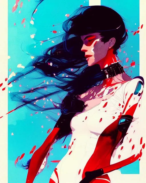 Image similar to a ultradetailed beautiful painting of a stylish woman driving a car, by conrad roset, greg rutkowski and makoto shinkai trending on artstation