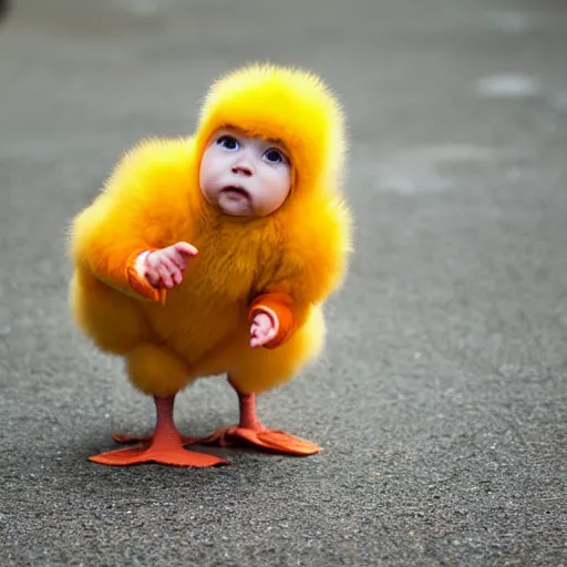 Image similar to photography cute baby chick dressed as an inmate