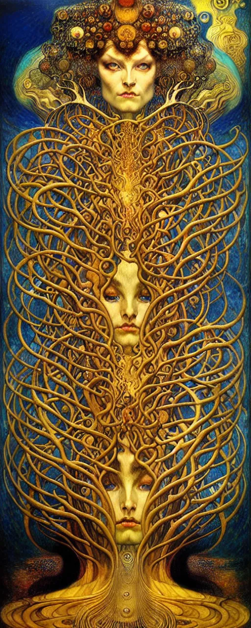 Image similar to Divine Chaos Engine by Karol Bak, Jean Delville, William Blake, Gustav Klimt, and Vincent Van Gogh, symbolist, visionary