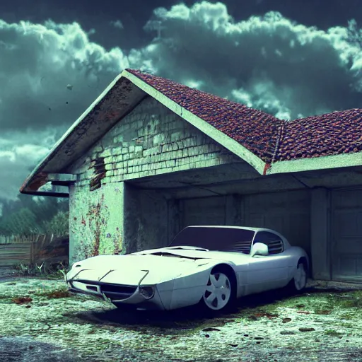 Image similar to car, garage, abandoned, fiction, pop art stability, photorealistic, intricate, elegant, 8 k, uhd, justify, detailed environment, concept art, matte, sharp focus, photography, consistent, highly detailed object content, proportional object content