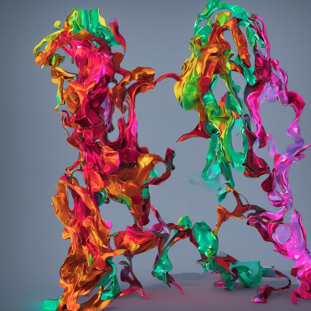 Image similar to painful pleasures by lynda benglis, octane render, colorful, 4 k, 8 k