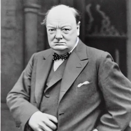 Prompt: winston churchill as the tiger king