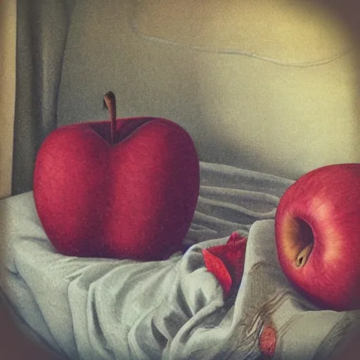 Image similar to “ bed in the style of an apple ”