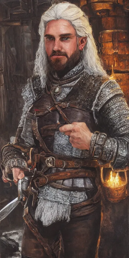 Image similar to the portrait of blacksmith, fantasy, witcher, very detailed oil painting, masterpiece, 8 k