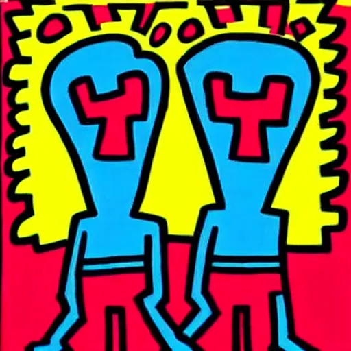 Image similar to better call saul art by keith haring