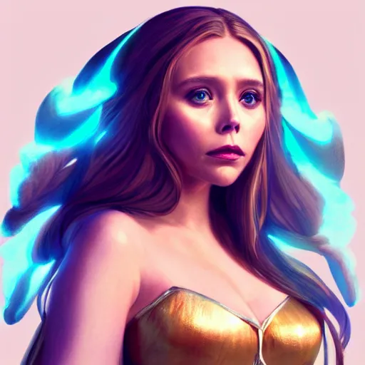 Image similar to elizabeth olsen as the goddess of fairies!!!!!!, golden ratio!!!!!, centered, trending on artstation, 8 k quality, cgsociety contest winner, artstation hd, artstation hq, luminous lighting