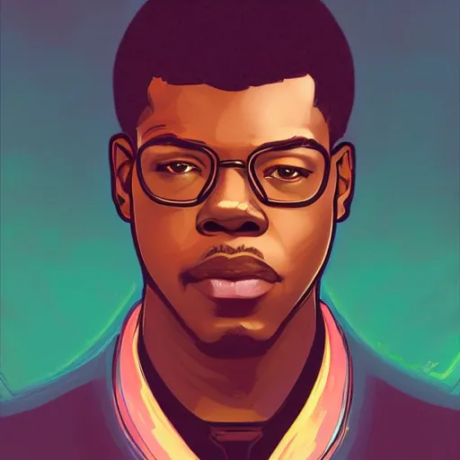 Prompt: John Boyega as Tony Stark, ambient lighting, 4k, alphonse mucha, lois van baarle, ilya kuvshinov, rossdraws, artstation