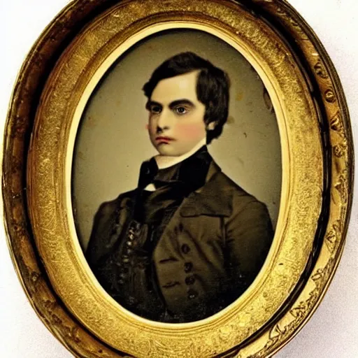 Image similar to 1800s photograph of ben shapiro in baroque clothing, highly detailed, faded, stained, cracked