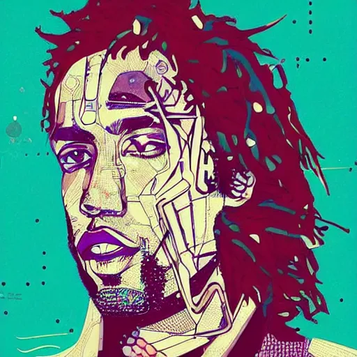 Image similar to a dreamy portrait of kawhi leonard by conrad roset, cybernetically enhanced, hyperdetailed, cyberpunk, cool, trending on artstation